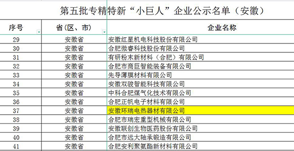 國家專精特新小巨人名單